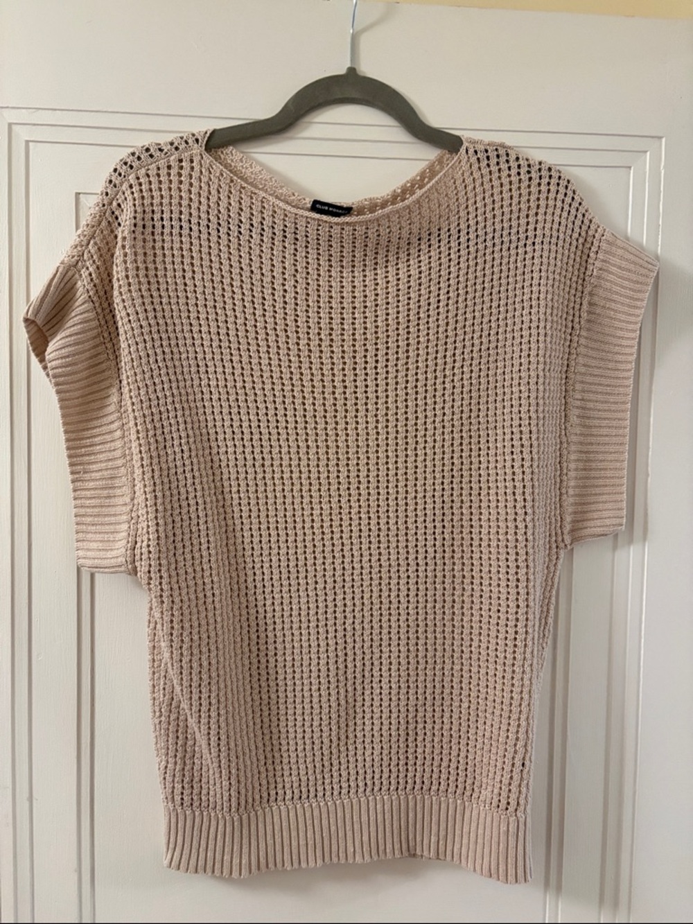 Club Monaco Open Knit Short-Sleeve Sweater